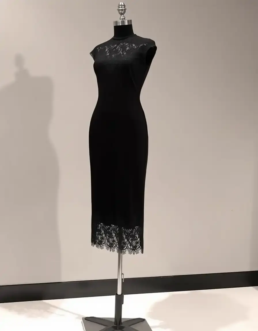 Elegant Black Midi Dress
