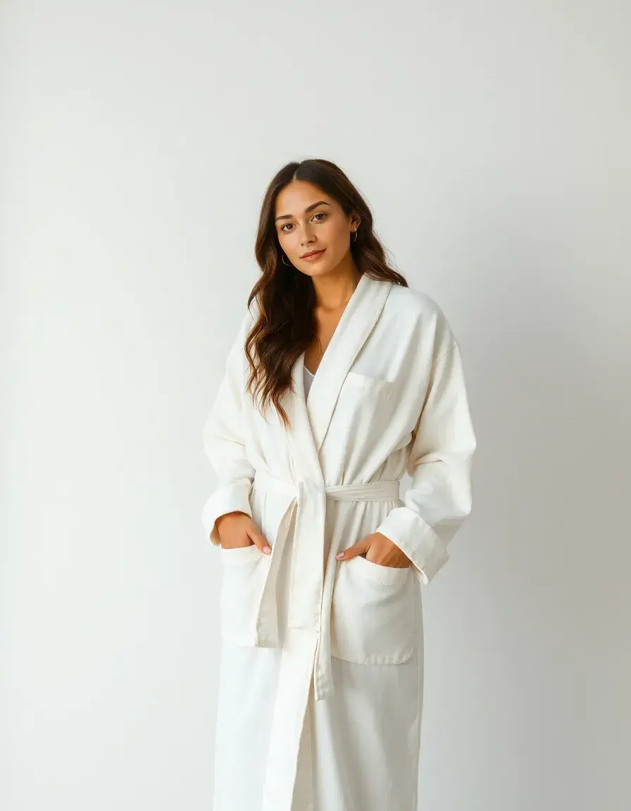 Robe de chambre coton avec poches