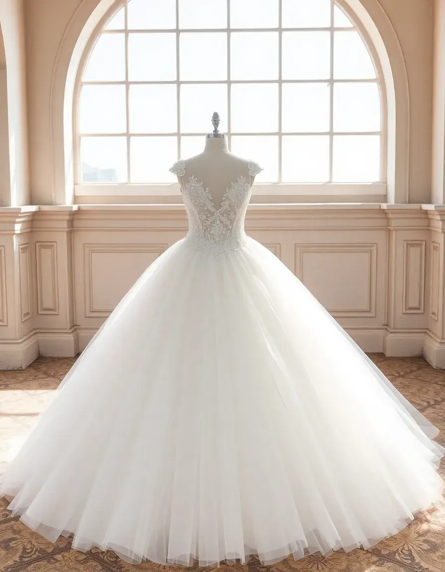 Robe mariée princesse en tulle blanc volumineuse