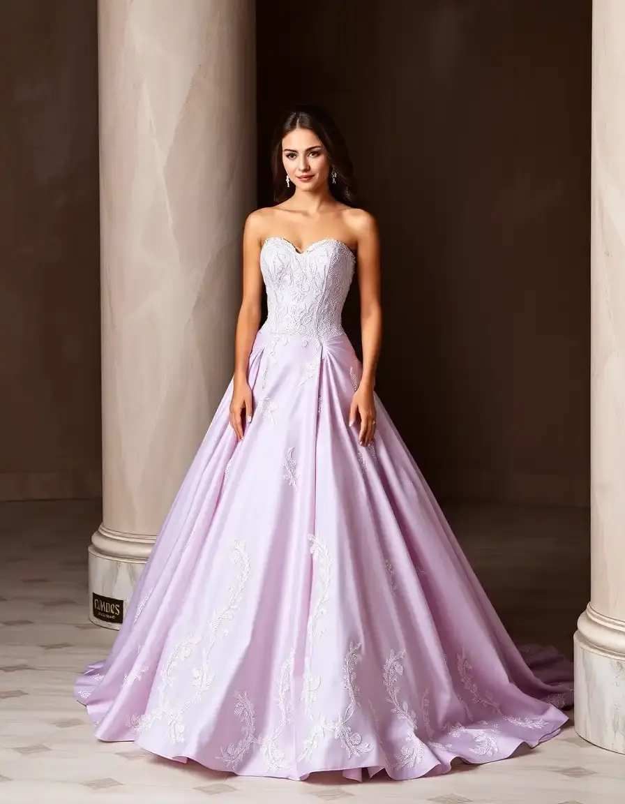 Robe de bal sans bretelles bustier ajusté