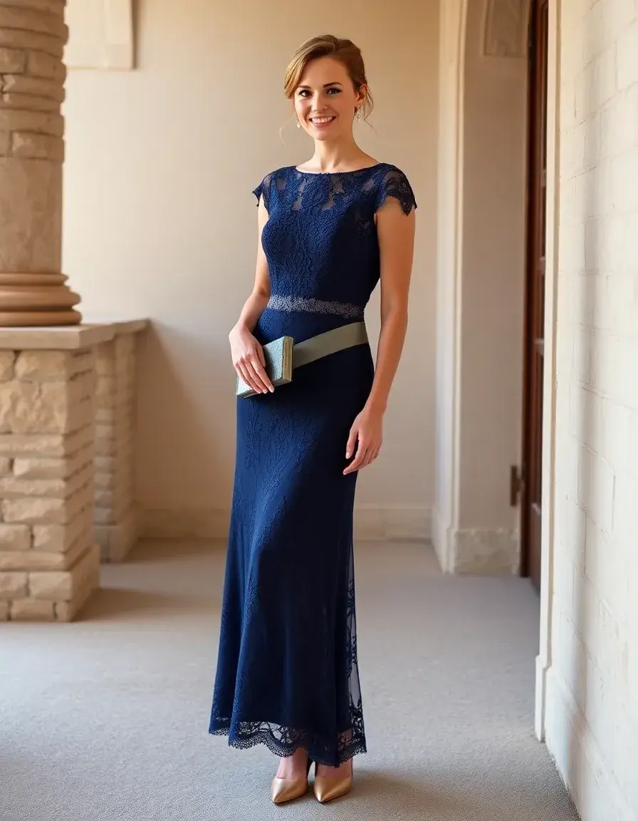 Robe mère de la mariée en dentelle élégante