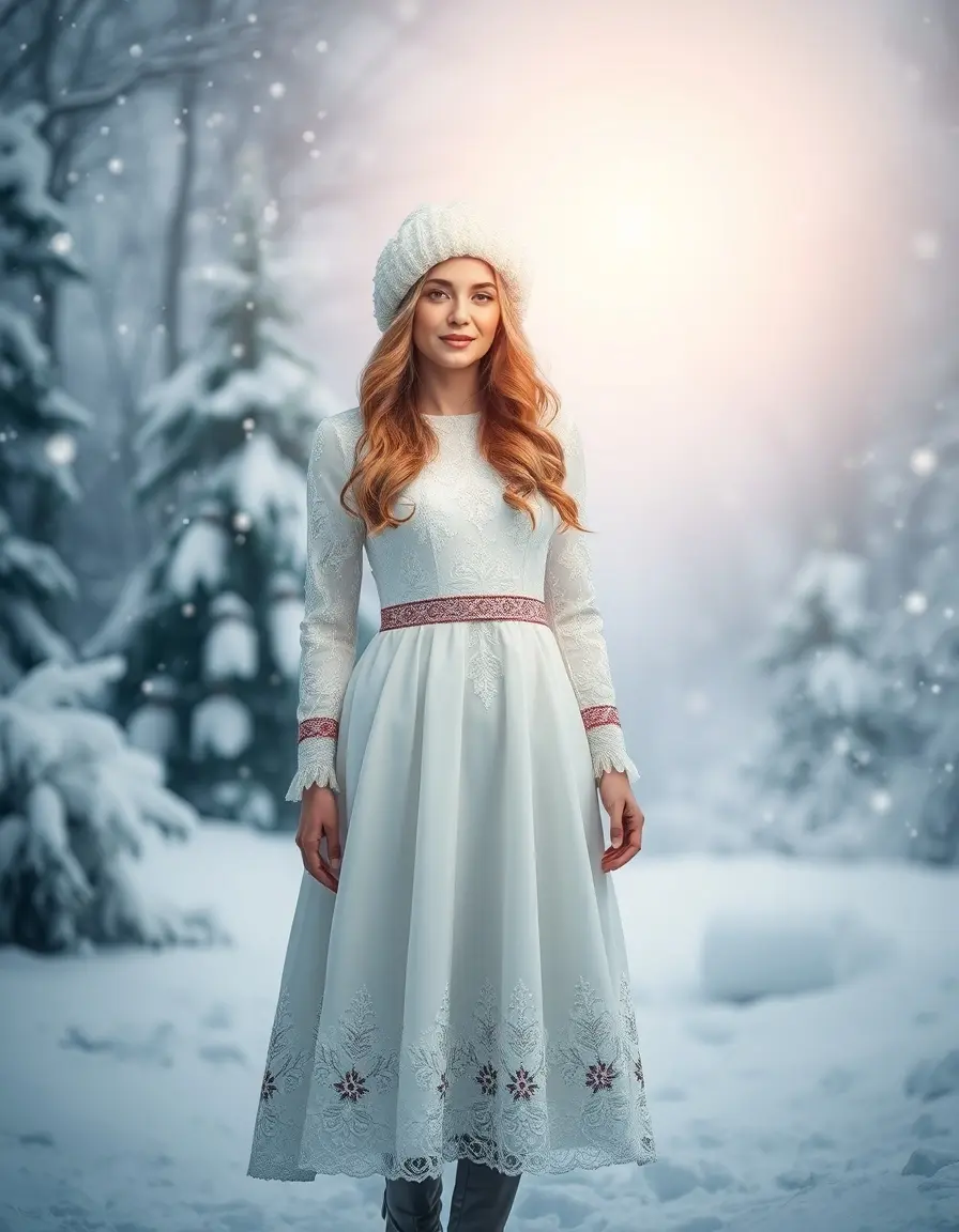 Robe noel blanche thème hiver