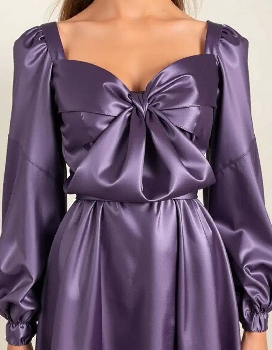Robe portefeuille satin courte brillante