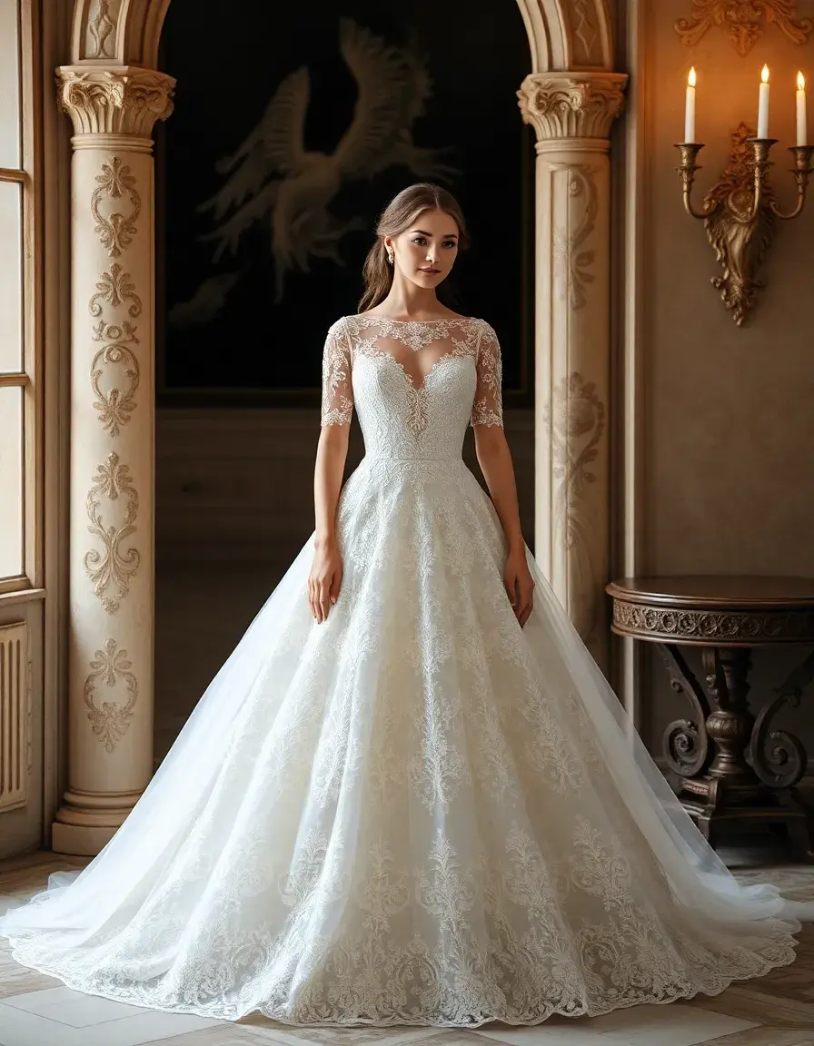 Lace Princess Gown blanche romantique