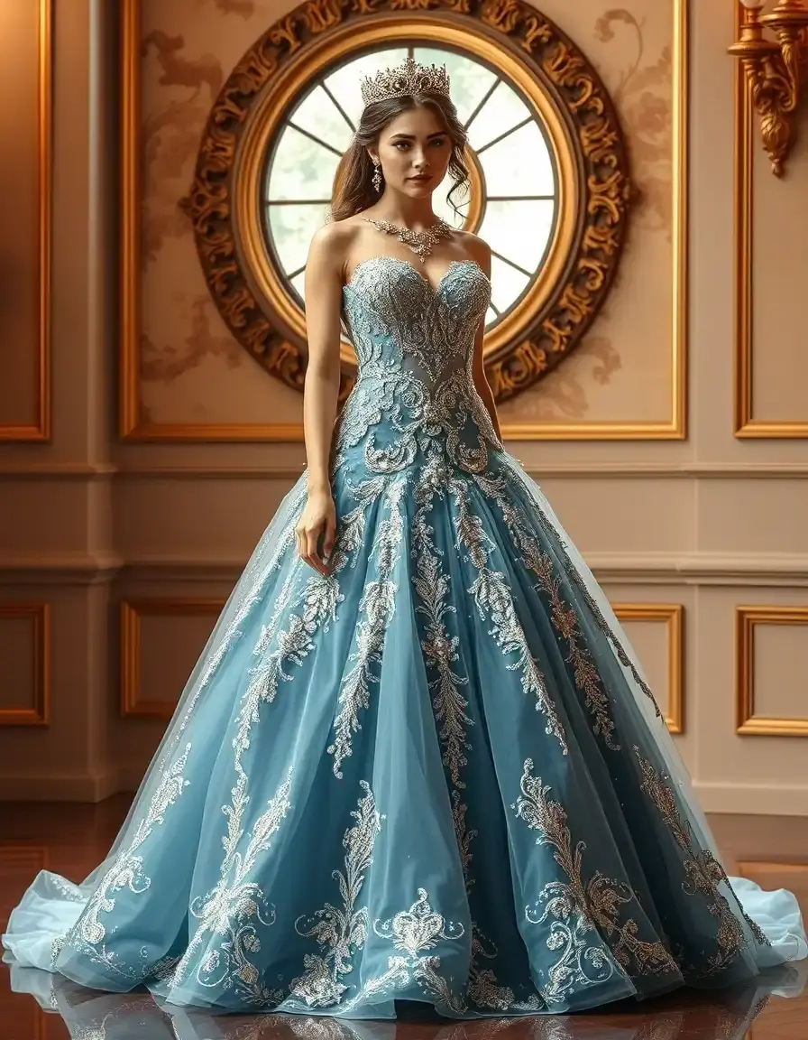 Beaded Princess Dress avec perles glamour