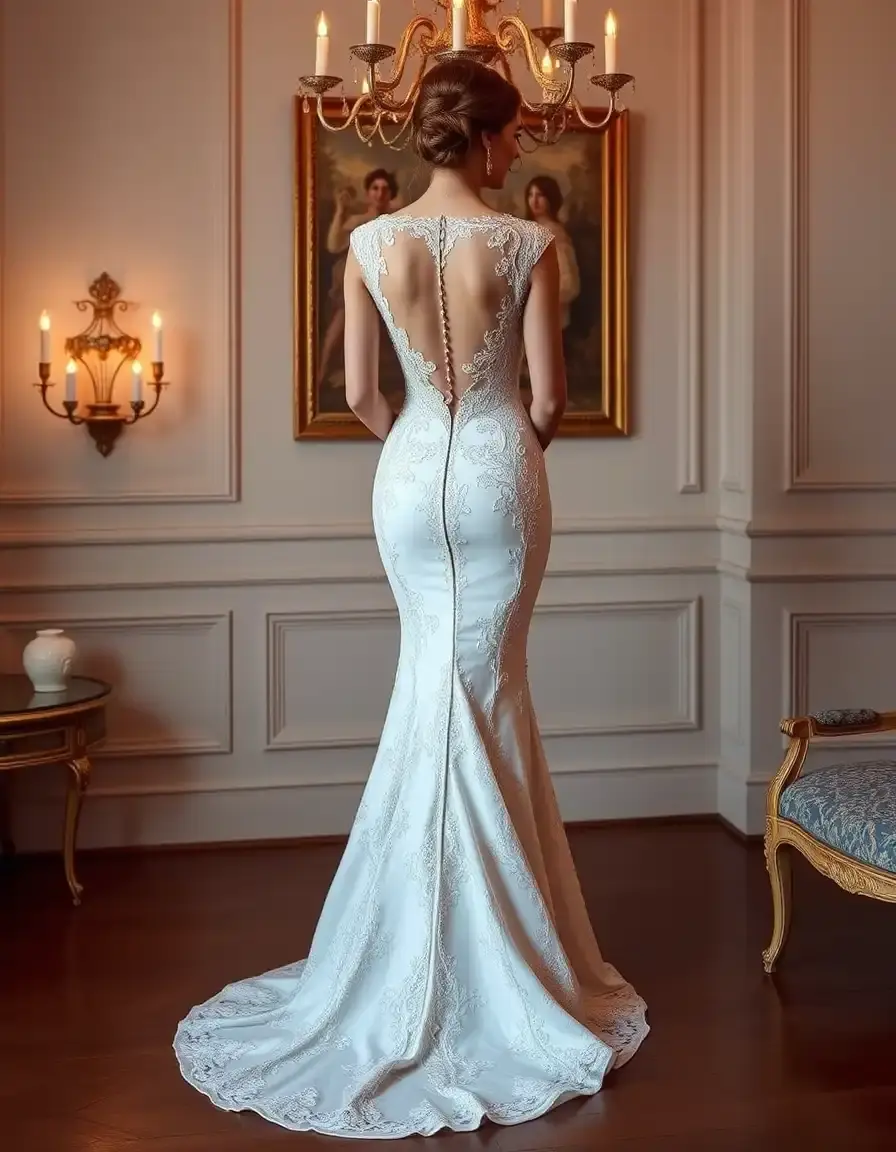 Robe de mariée sirène ajustée avec traîne