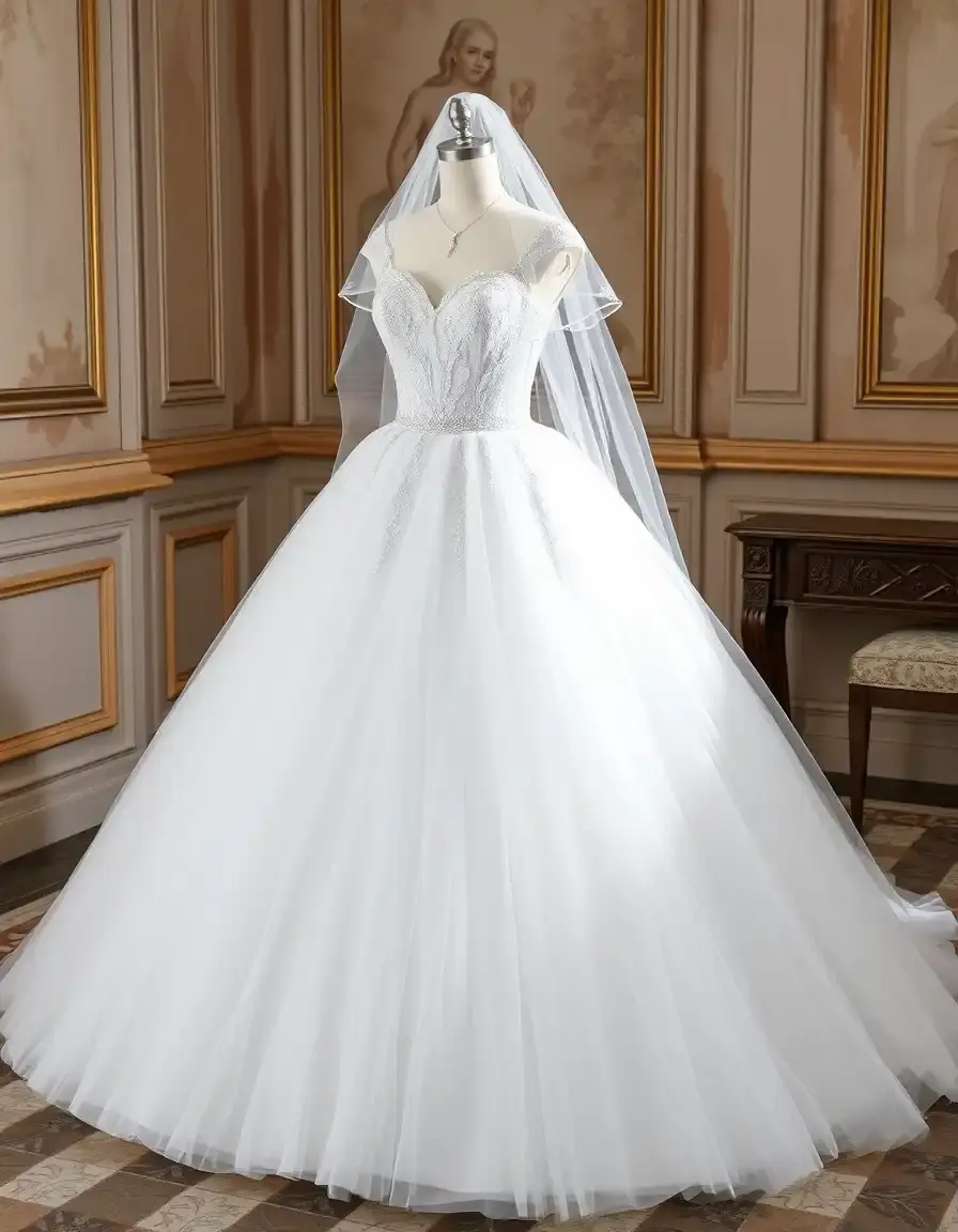 Robe de mariée princesse en tulle volumineuse