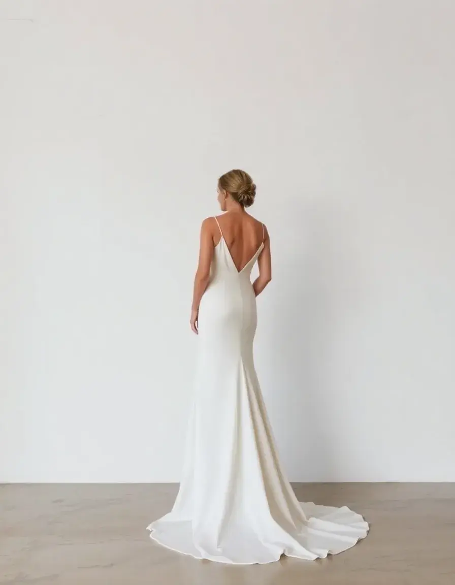 Robe de mariée fourreau minimaliste et élégante
