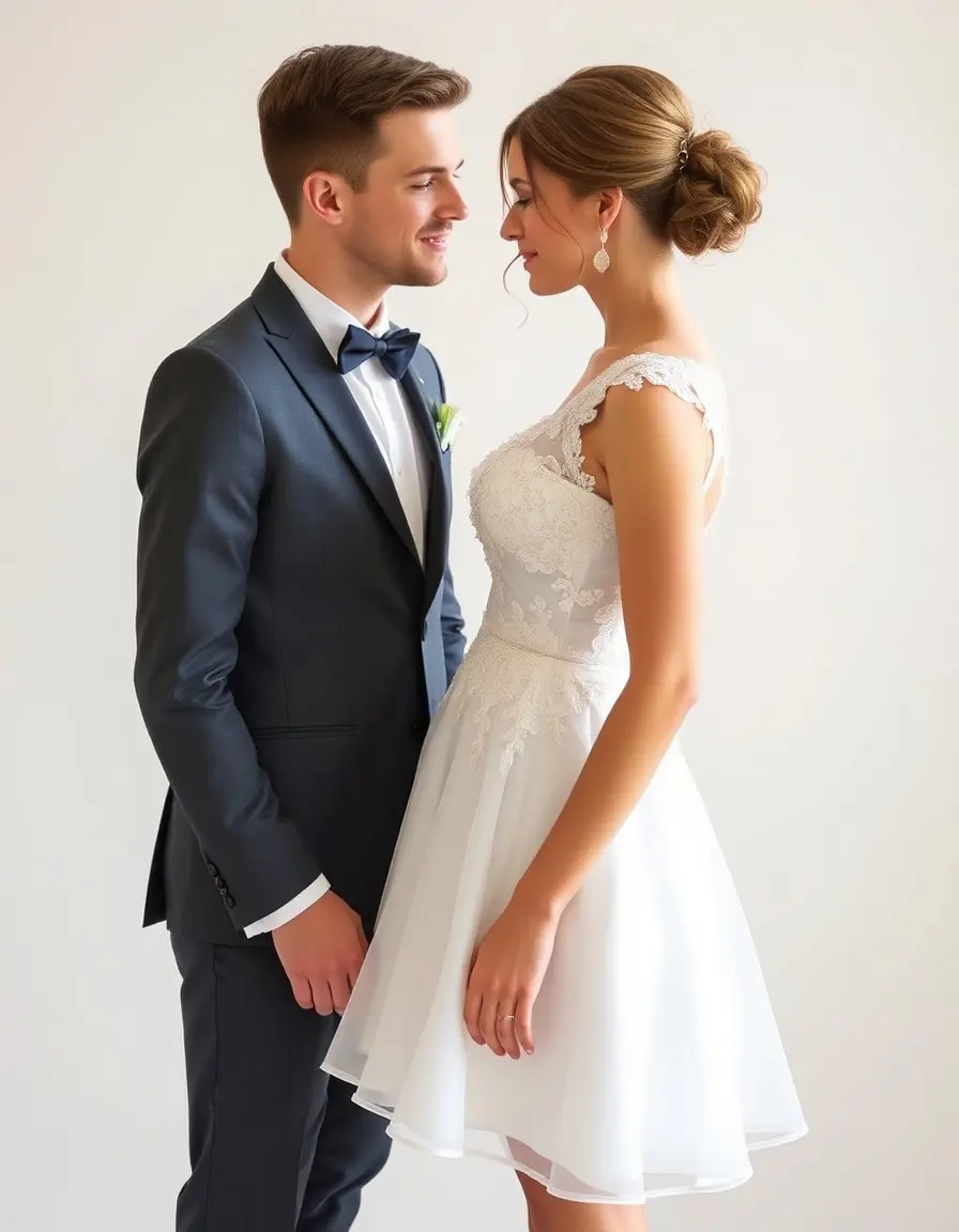 Robe de mariée courte et moderne