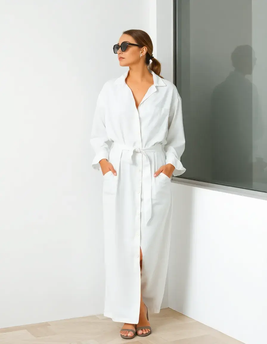 Robe chemise blanche garde robe