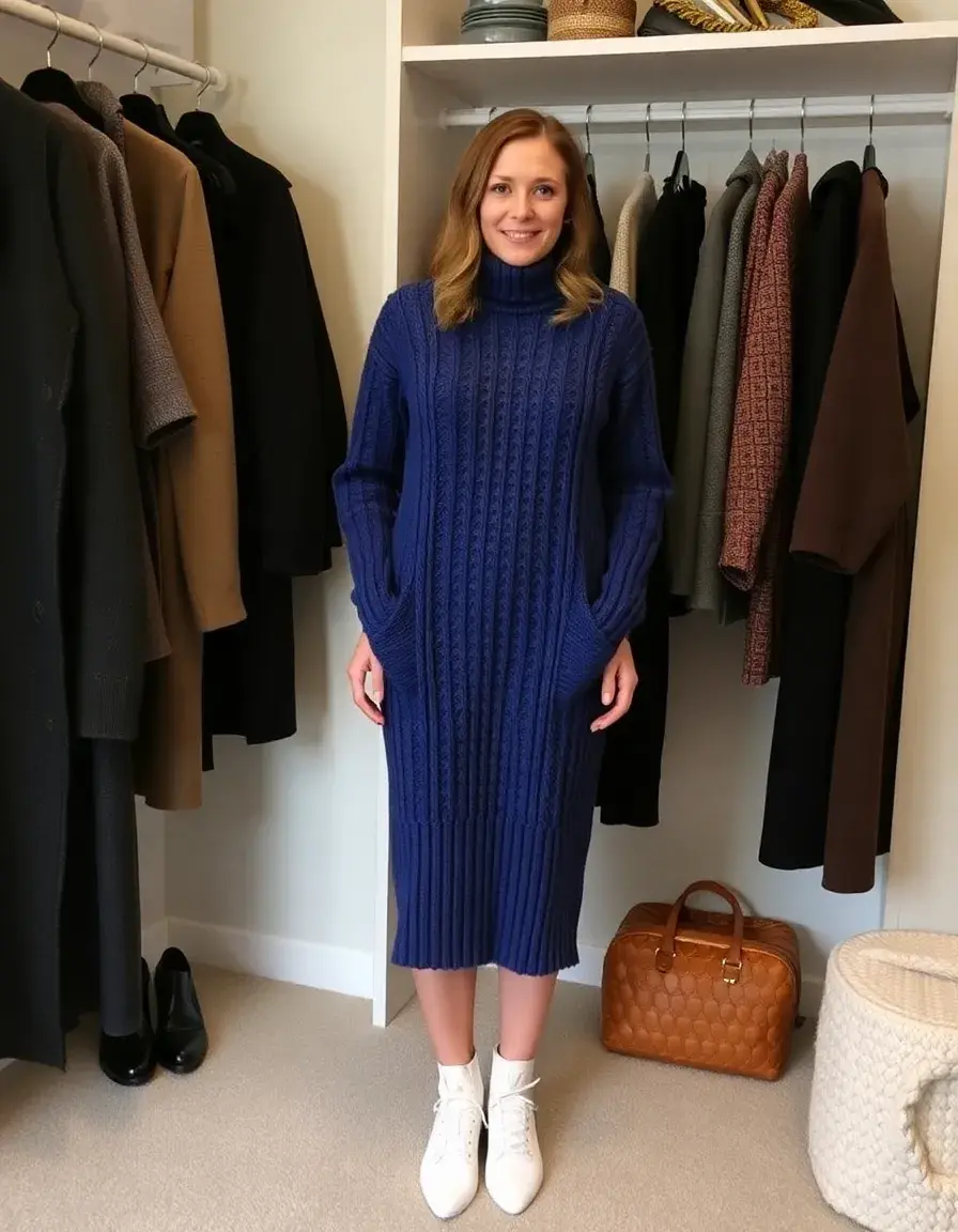 Robe pull en maille hiver garde robe