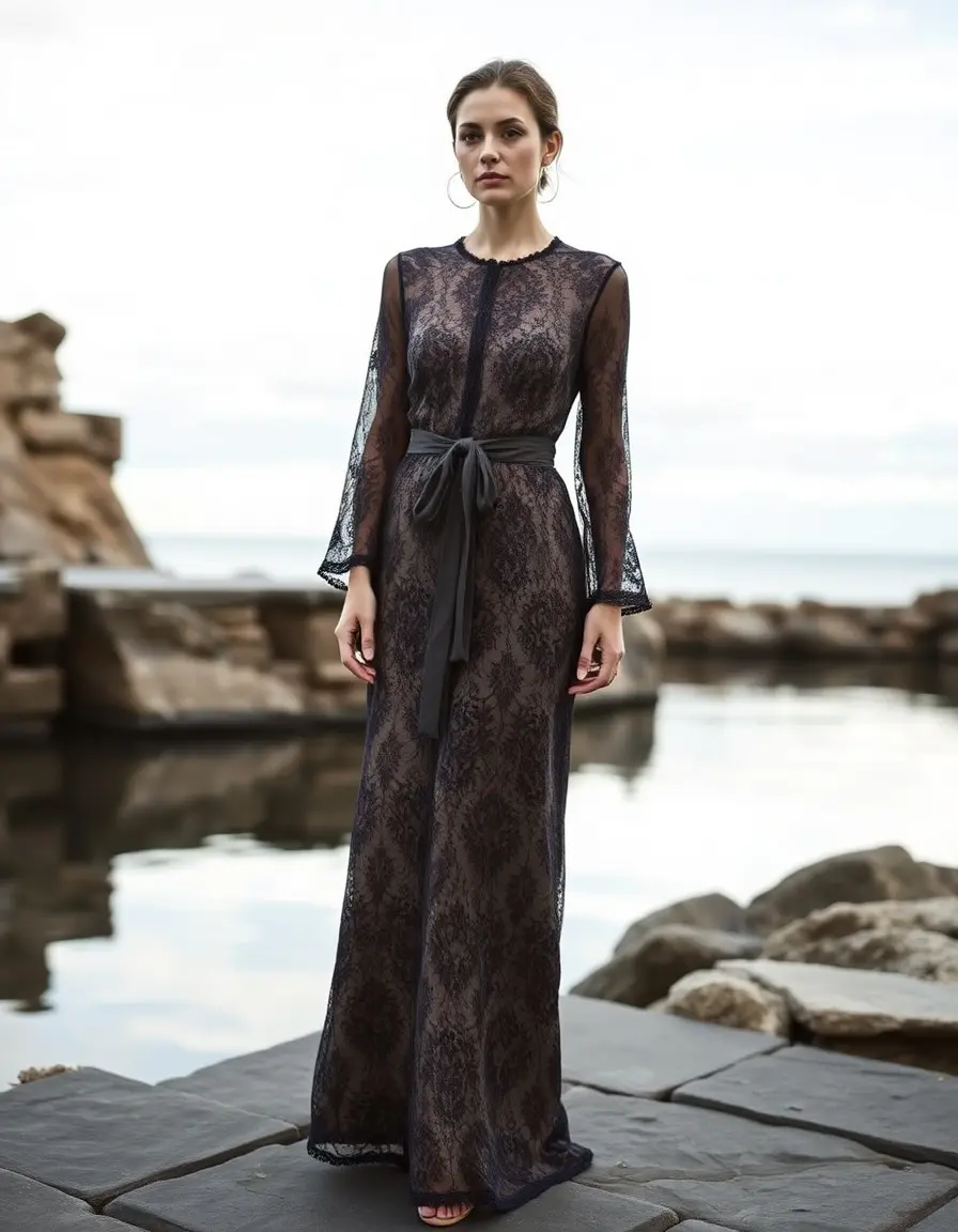 Robe en dentelle élégante garde robe