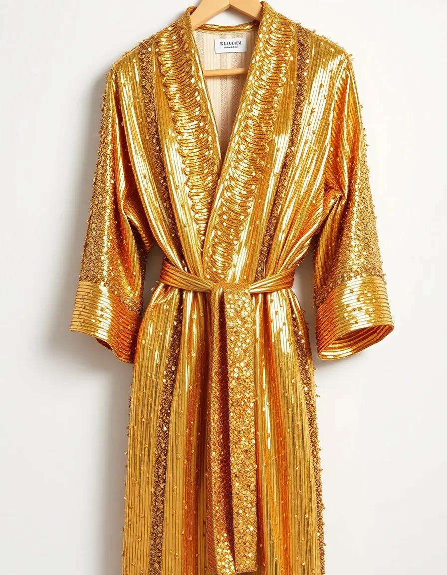 Robe à paillette dorée glamour