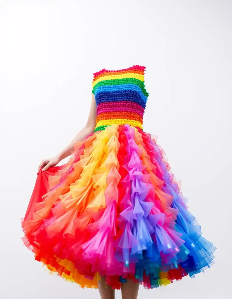 Robe à paillettes multicolores