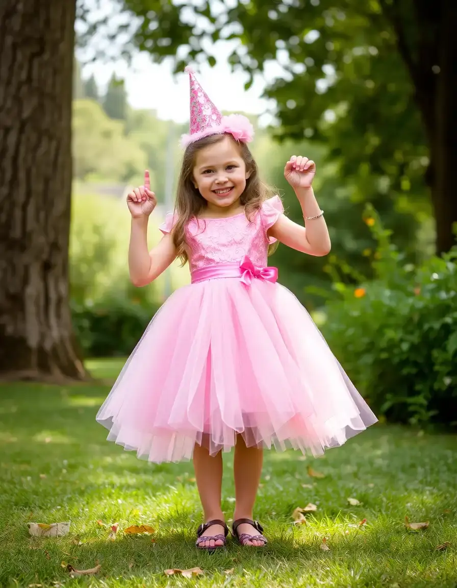 Robe anniversaire rose courte et fun