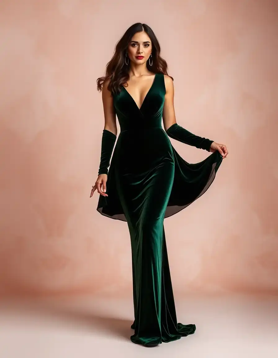 Robe anniversaire en velours luxueuse