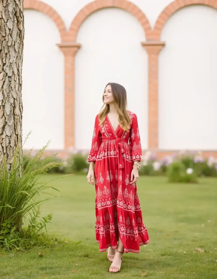 Robe anniversaire bohème décontractée