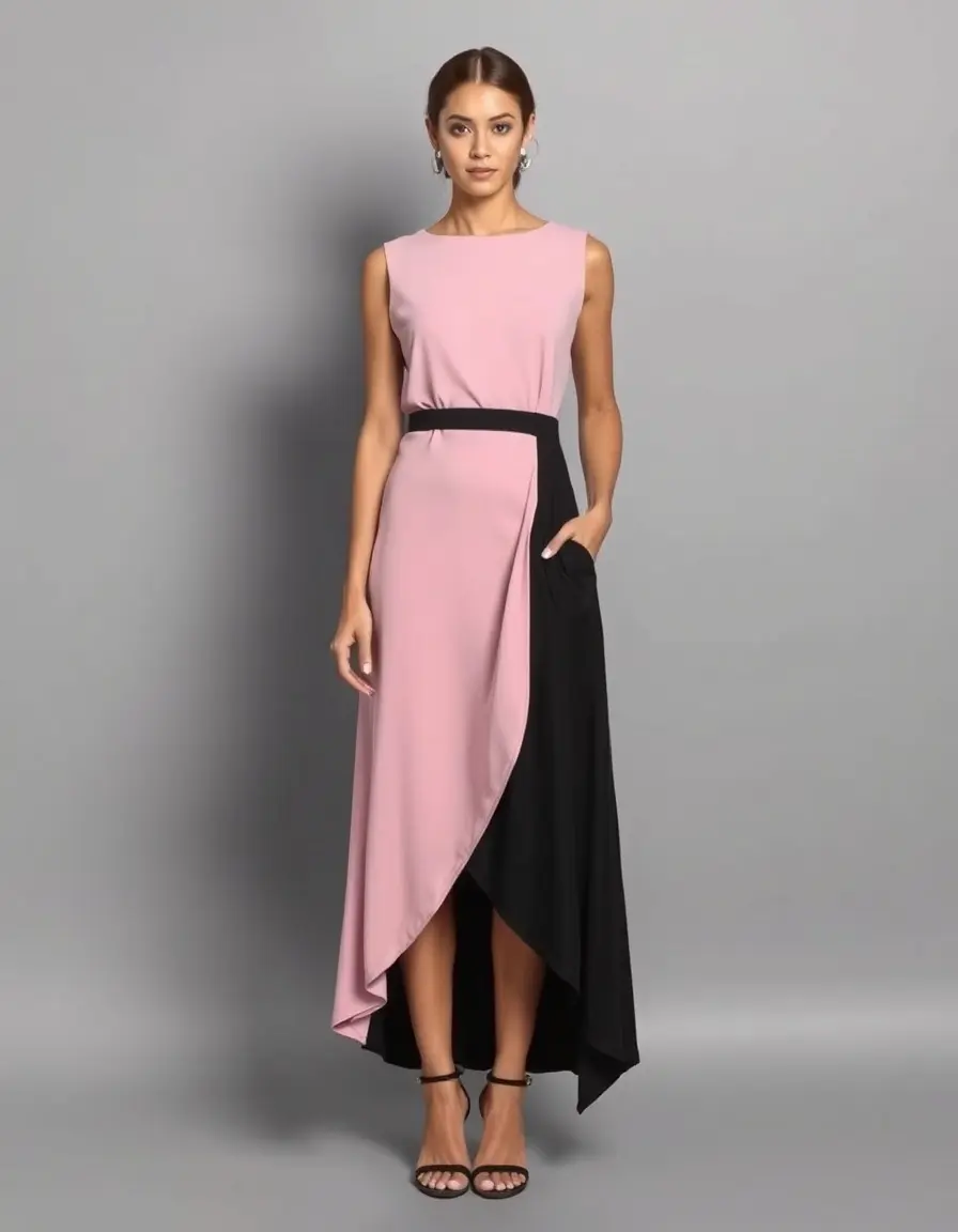 Robe asymétrique moderne midi