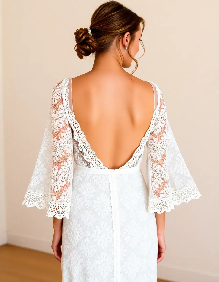 Robe en dentelle asymétrique