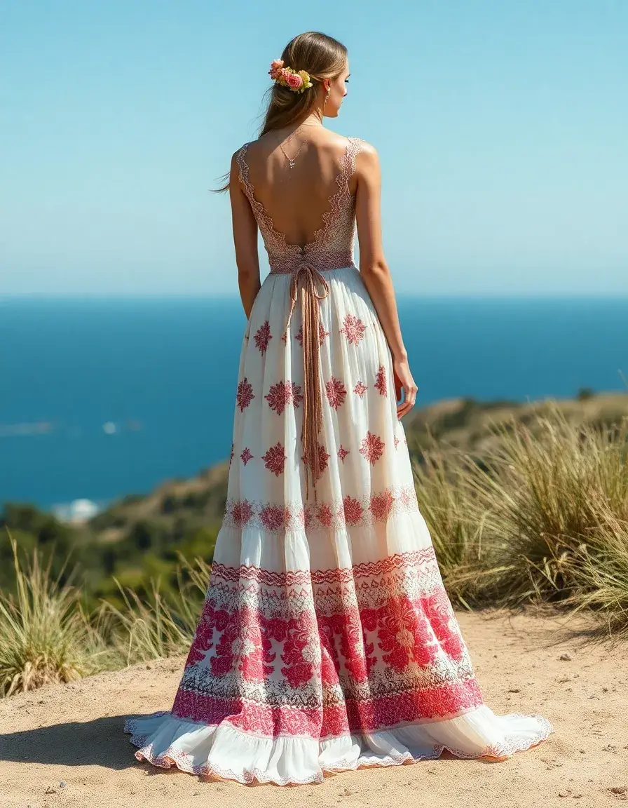 Robe de mariée bohème maxi avec broderies