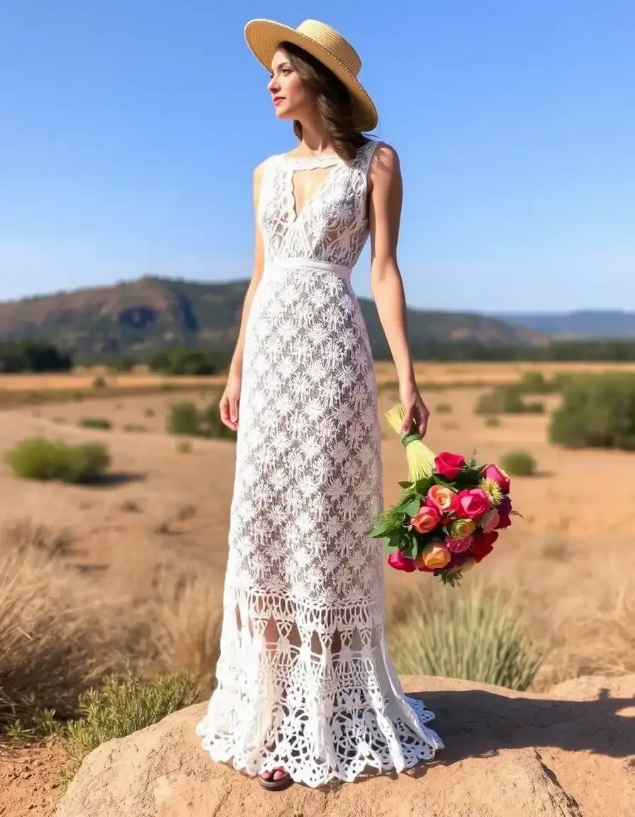 Robe bohème mariage en crochet