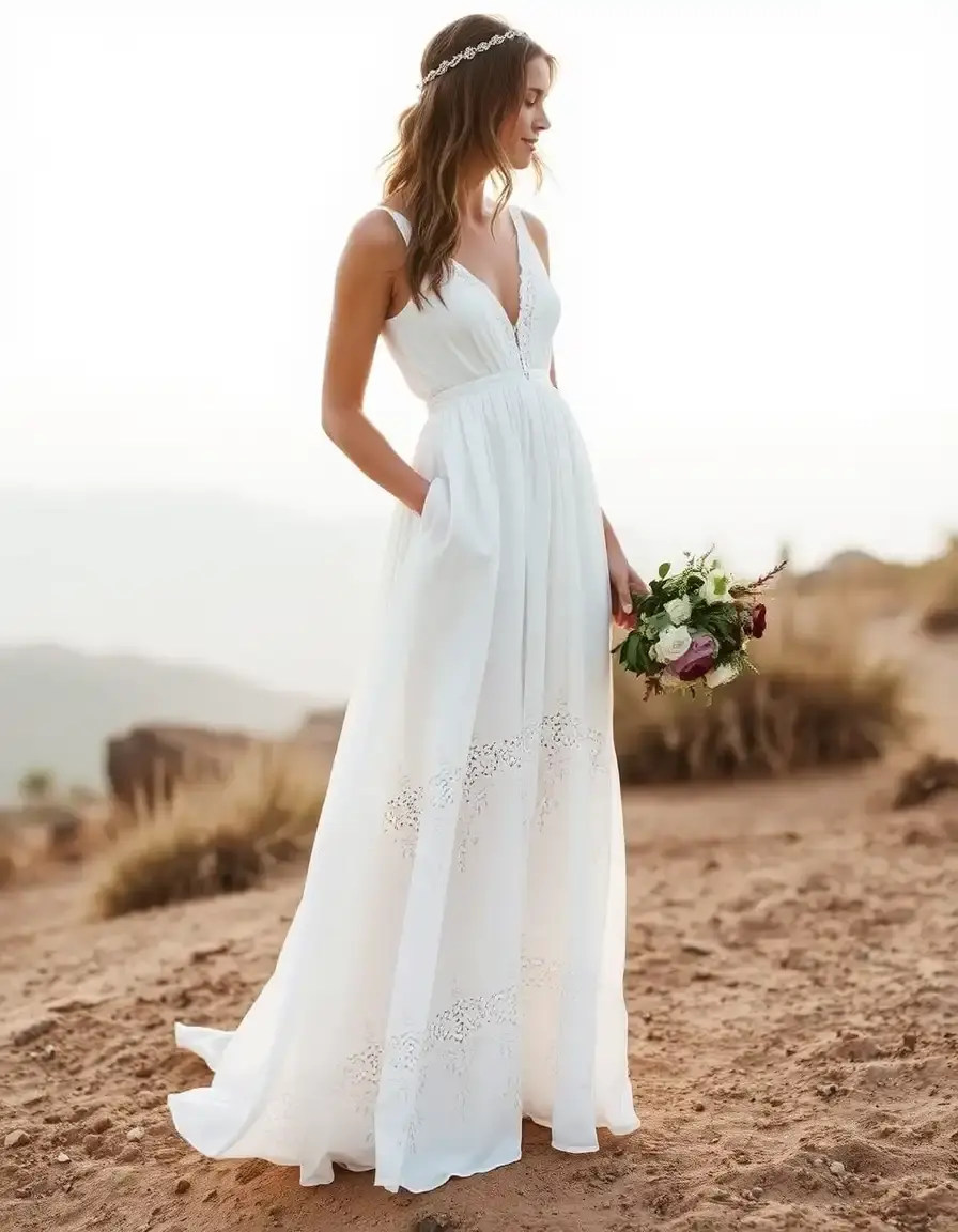 Robe bohème mariage simple et minimaliste