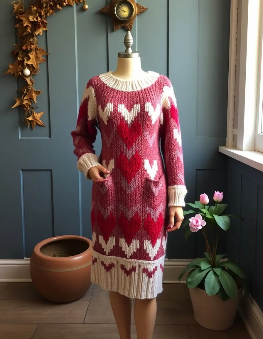 Robe cache-coeur en maille confortable