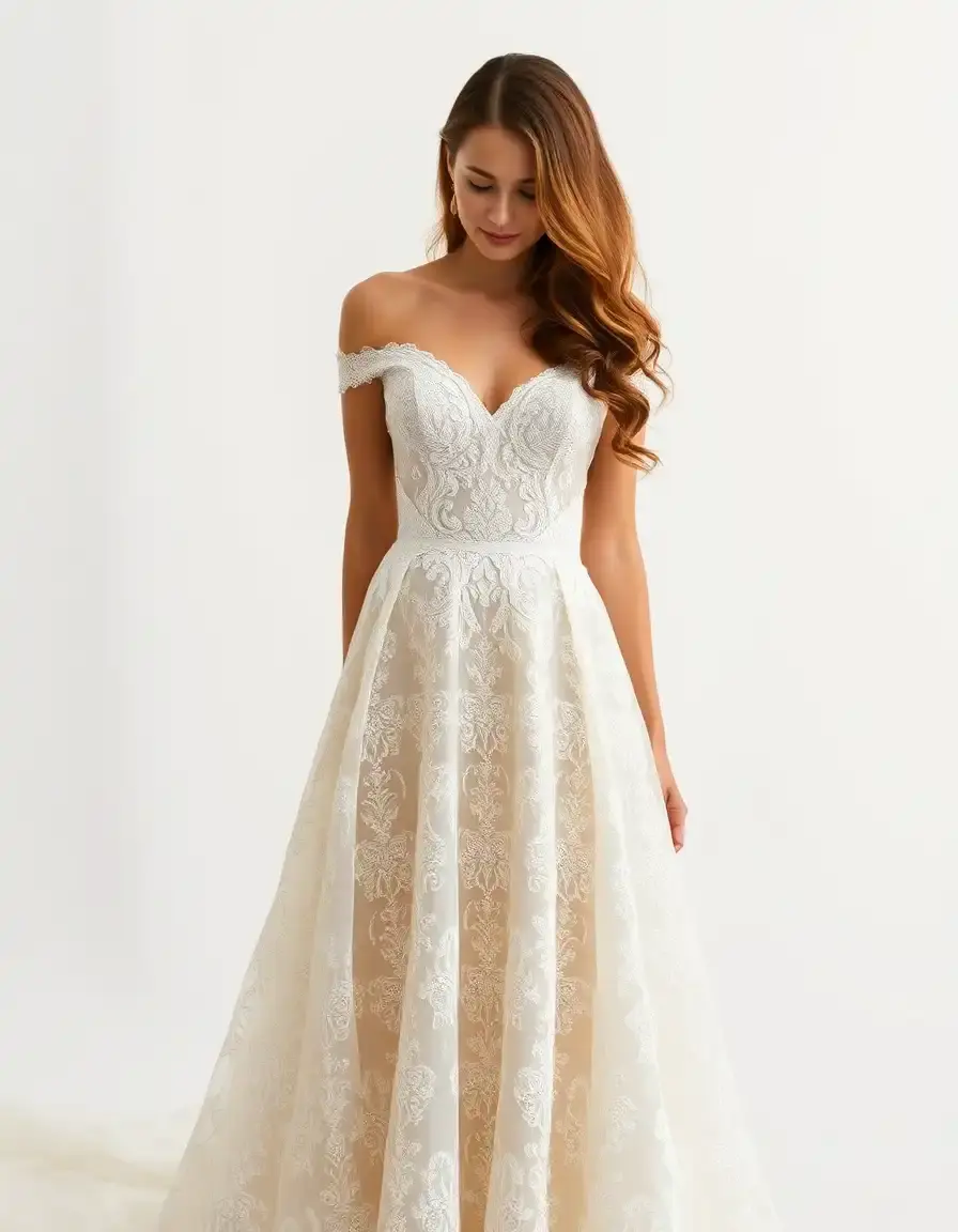 Robe cache-coeur en dentelle romantique