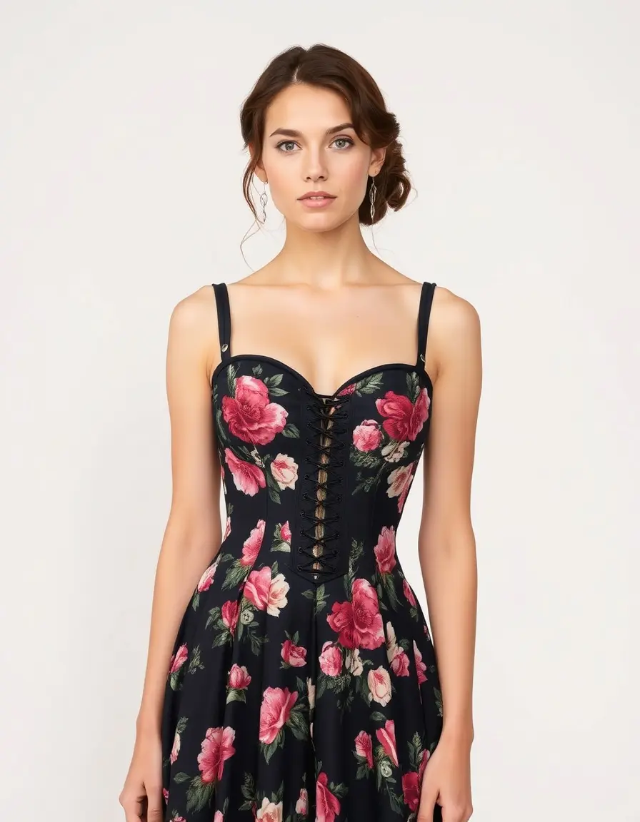 Robe corset fleurie féminine