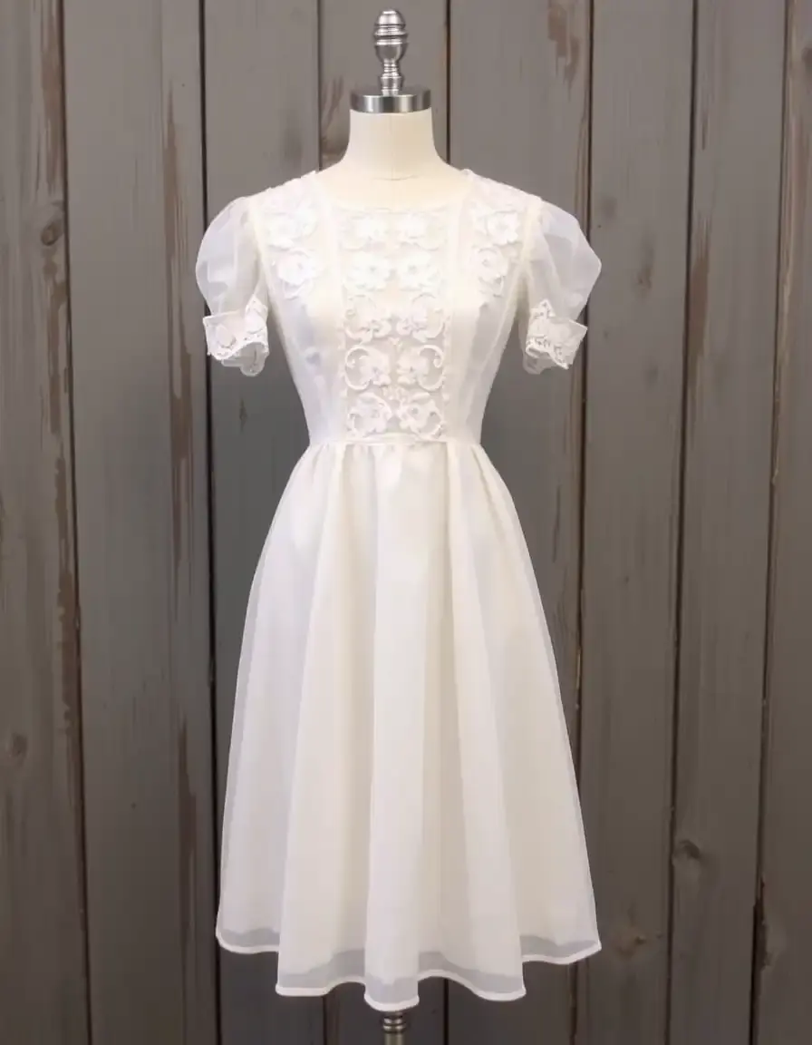 Robe court mariage style vintage rétro