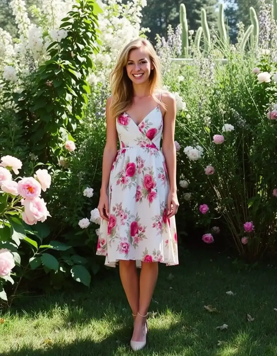 Robe court mariage motifs floraux été