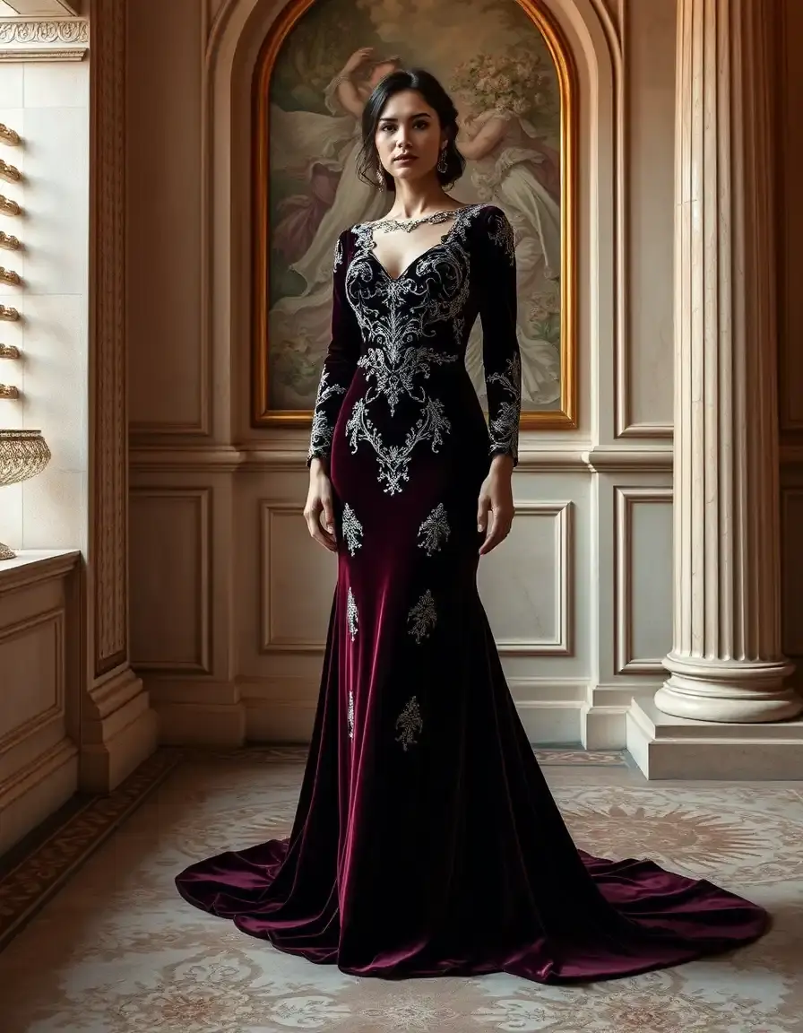 Velvet D Ceremonie Gown luxurious velvet