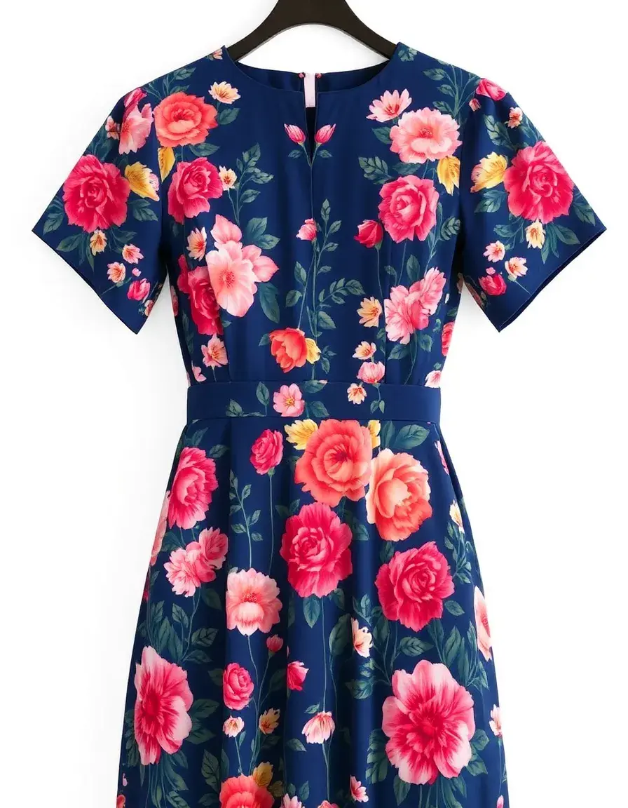 Floral Ceremony Dress printed flowers