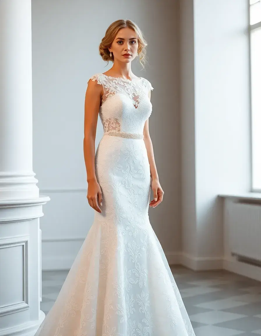 Robe de cérémonie en dentelle pour femme
