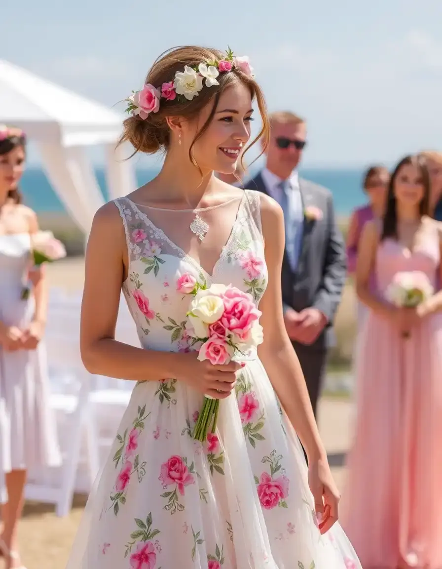 Robe de cérémonie fleurie estivale