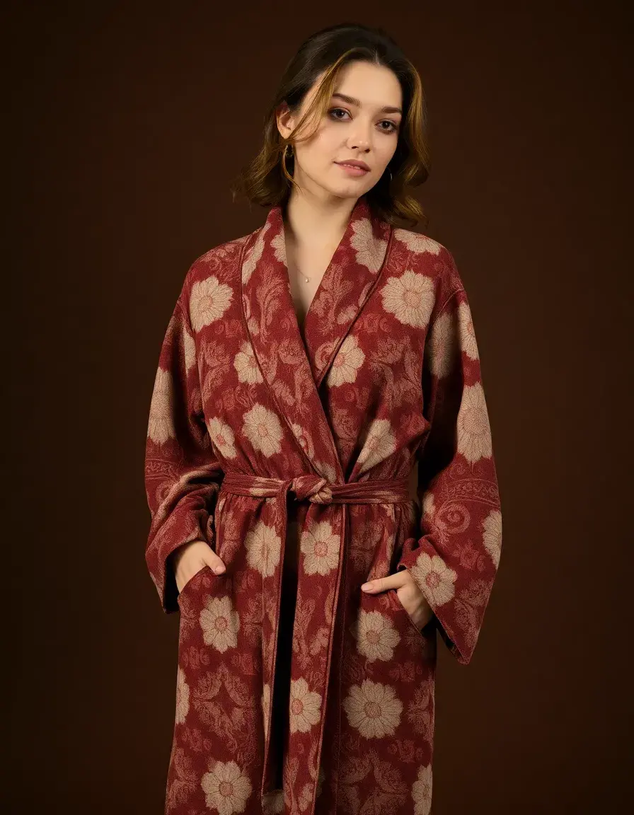 Robe de chambre à motifs polaire