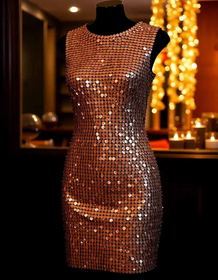 Robe de cocktail à sequins brillante