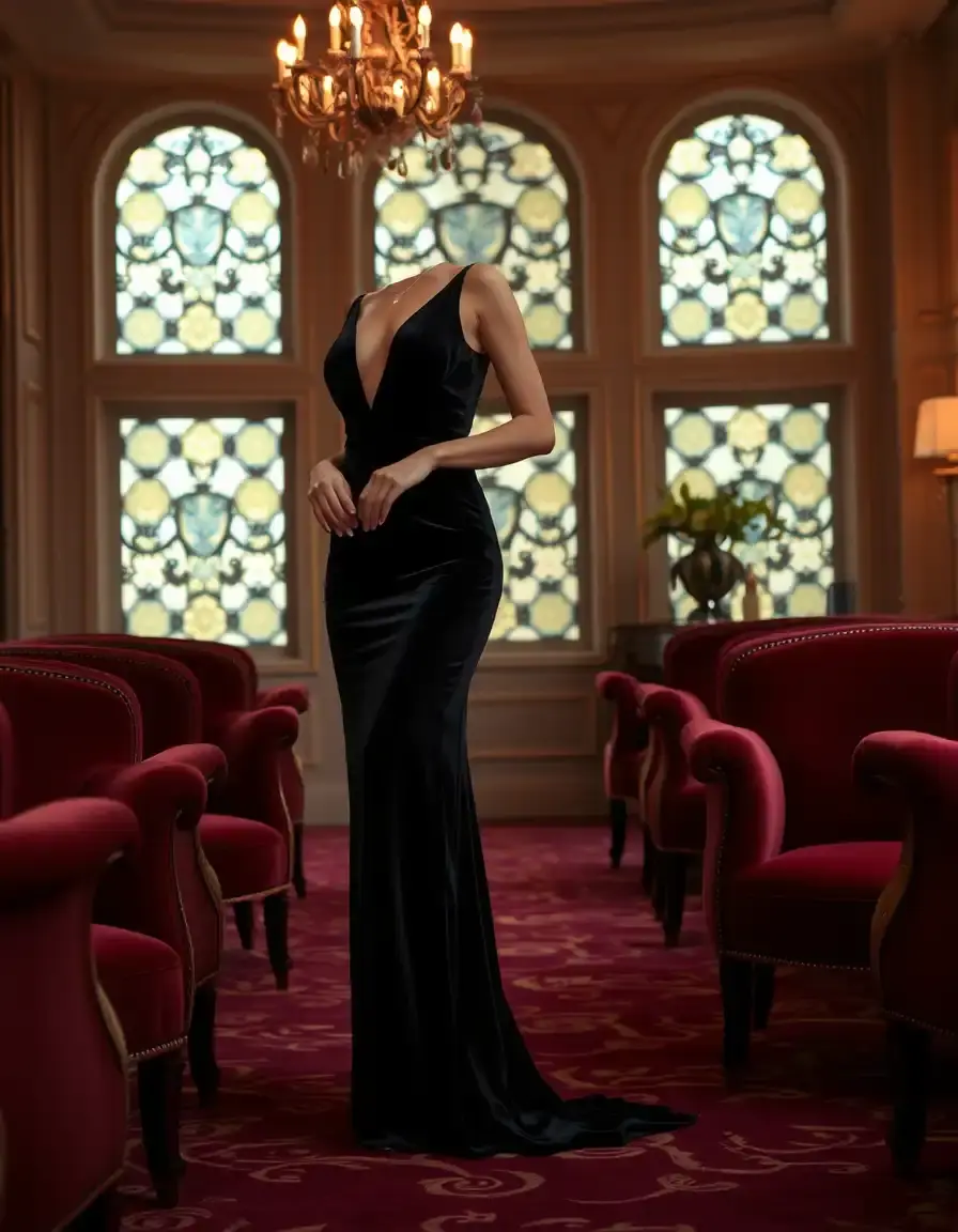 Robe de cocktail en velours luxueuse