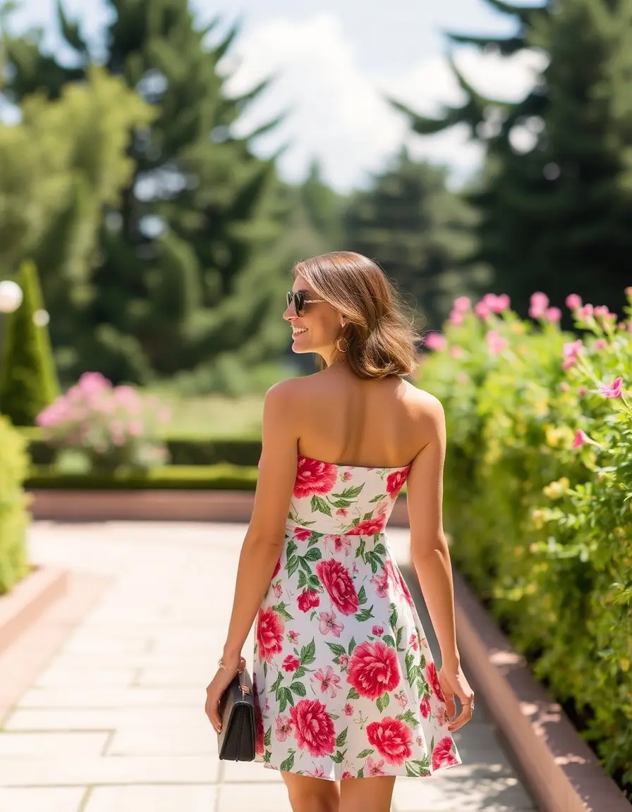 Robe de cocktail à motifs floraux