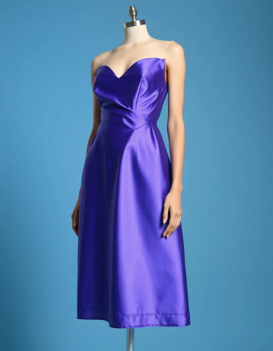 Robe de cocktail en satin lisse