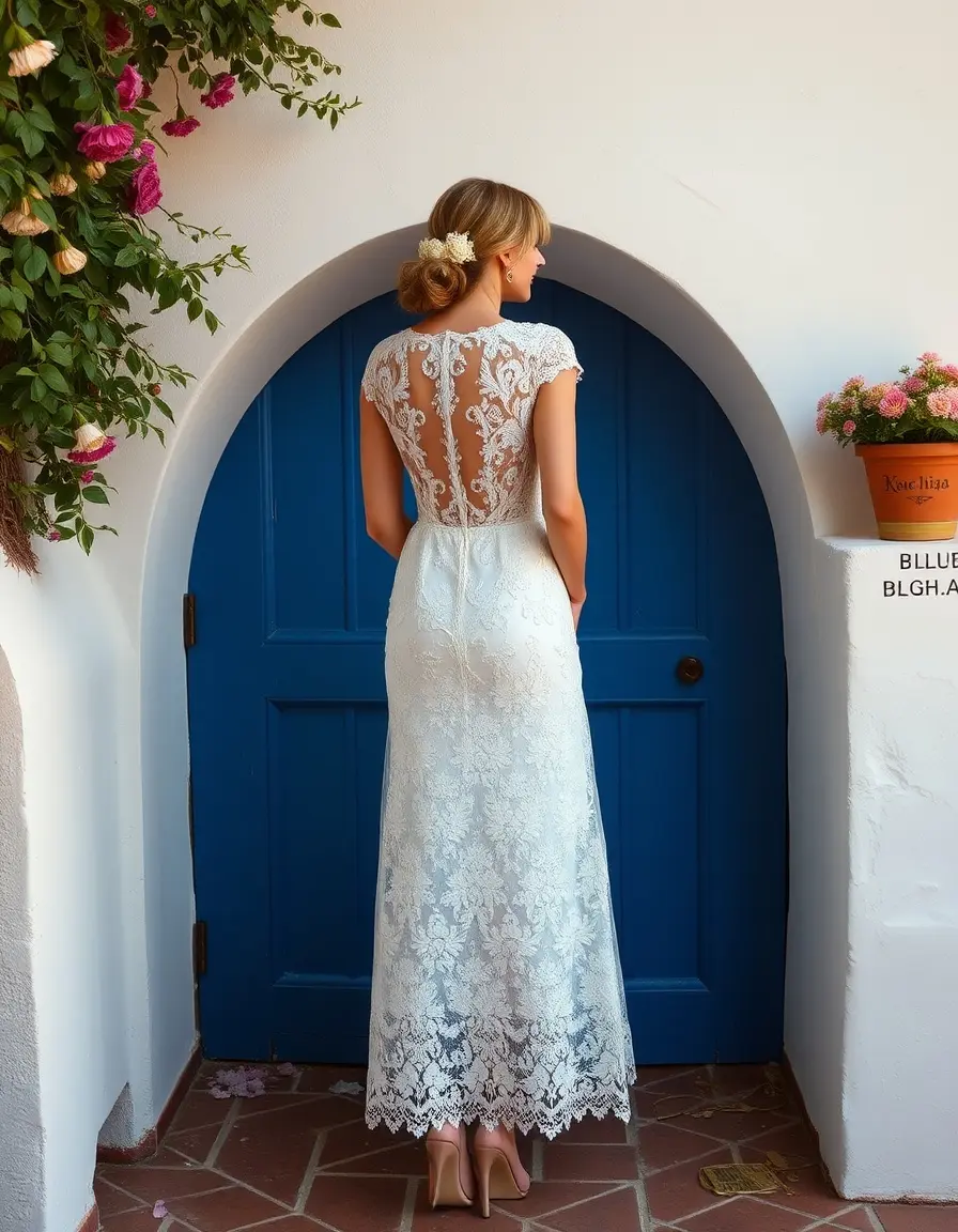 Robe de mariée courte romantique en dentelle