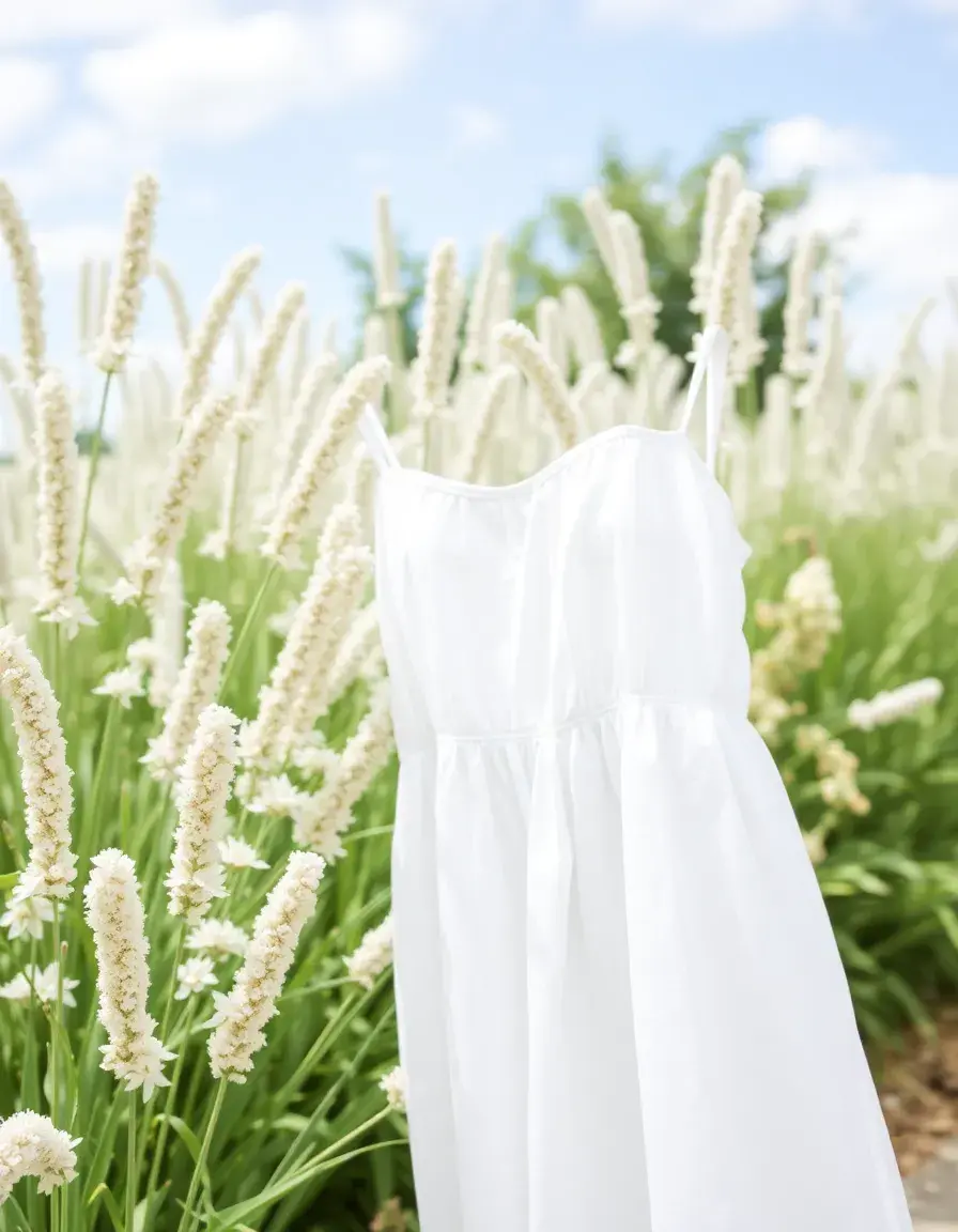 Petite robe d'été blanche à fines bretelles