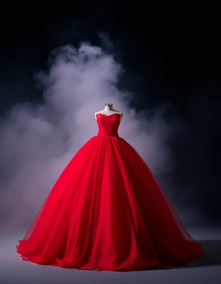 Robe de bal princesse rouge audacieuse