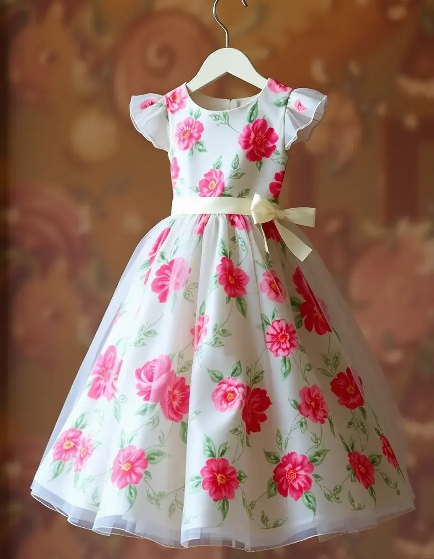 Robe de princesse à motifs floraux