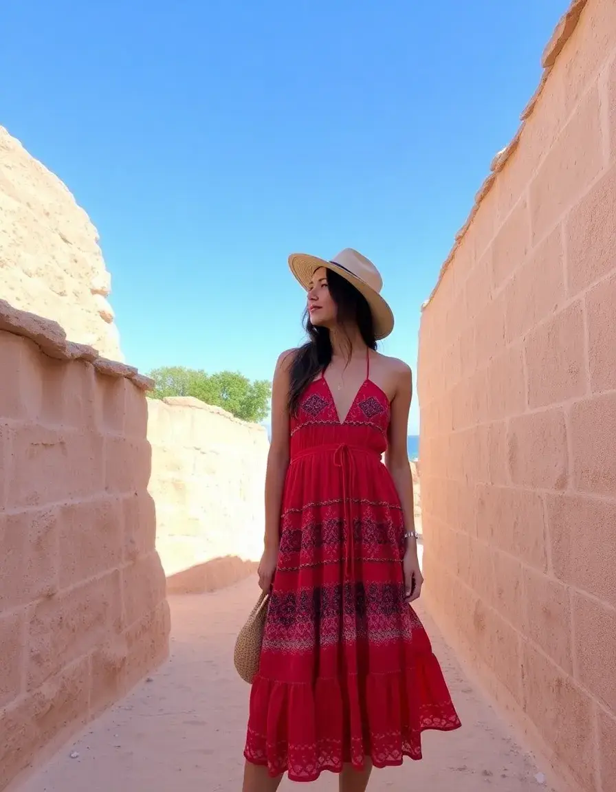 Robe bohème dorée décontractée