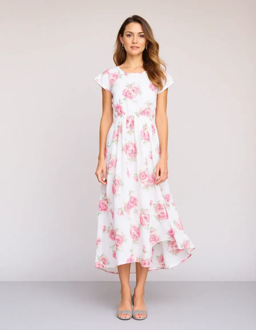 Robe légère été fluide à fleurs