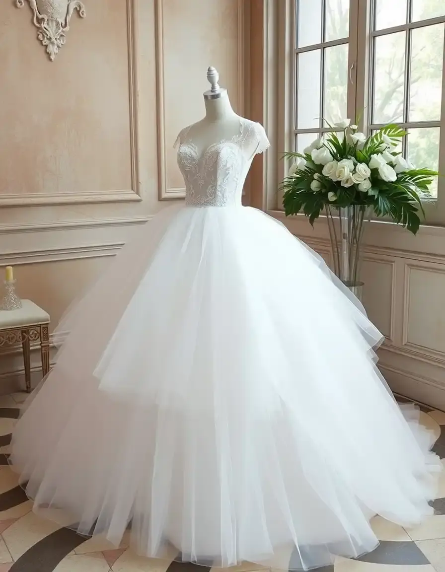 Robe de mariée princesse en tulle