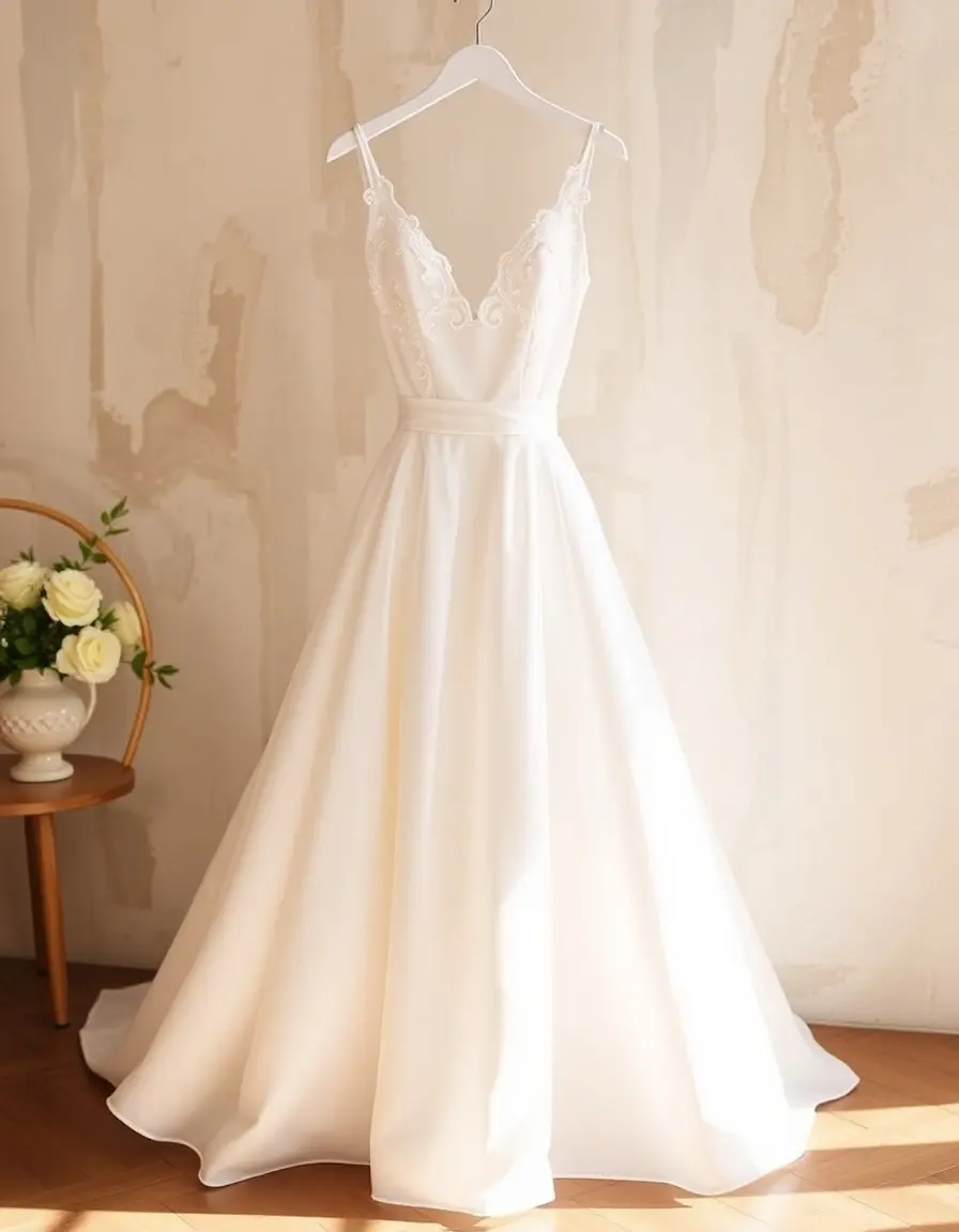 Robe de mariée simple coupe trapèze