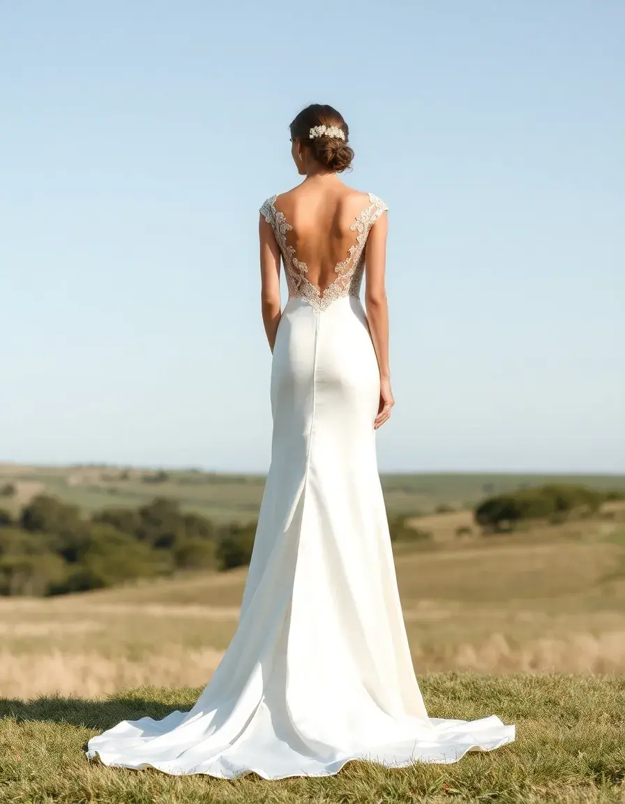 Robe de mariée fourreau en soie