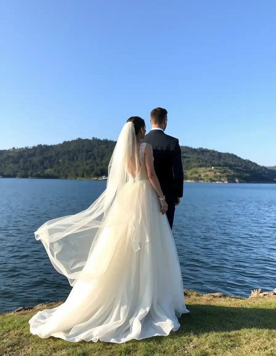 Robe en mousseline vaporeuse mariage